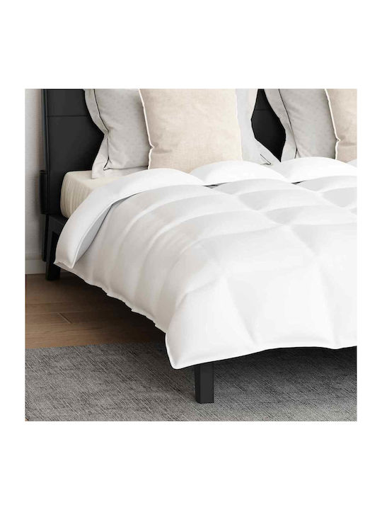 vidaXL Set Pilotă Super Dublu De Puf 240x220cm Alb 3buc