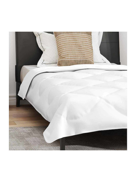 vidaXL Комплект Пухено Единично с Пълнеж Microfiber 140x220бр Бял 2бр