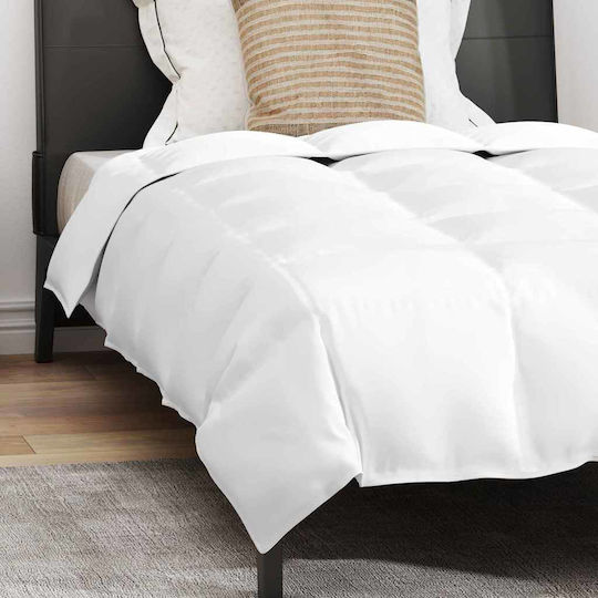 vidaXL Set Pilotă Single De Puf 140x220cm Alb 2buc