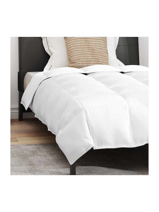 vidaXL Set Pilotă Single De Puf 140x200cm Alb 2buc