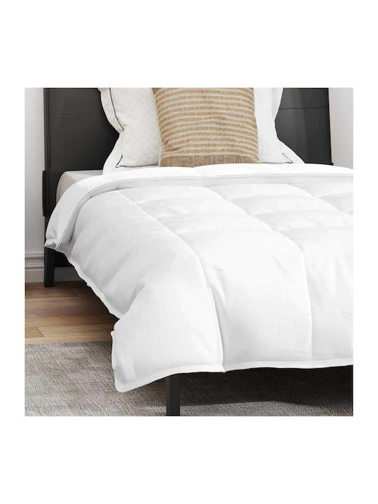 vidaXL Set Pilotă Single De Puf 140x220cm Alb 2buc