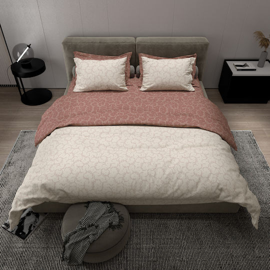 Charalambidis Textiles Cearșaf Super dublu cu Elastic 160x260cm. Salonica Roșu