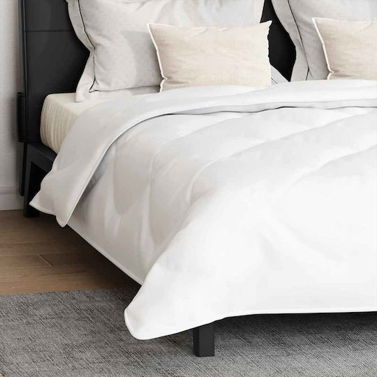 vidaXL Σετ Πάπλωμα Διπλό με Γέμιση Microfiber 200x200εκ. Λευκό 3τμχ
