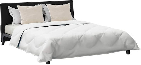 vidaXL Set Pilotă Dublu cu Umplutură Microfiber 200x220cm Alb 3buc