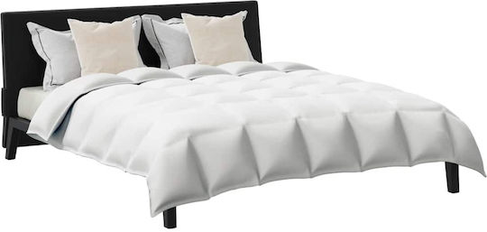 vidaXL Комплект Пухено Куинсайз с Пълнеж Microfiber 240x220бр Бял 3бр