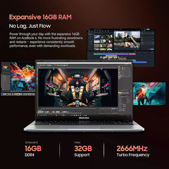 BlackView AceBook 6 15.6" IPS FHD (N-Series-N150/16GB/512GB SSD/W11 Home) (International English Keyboard)