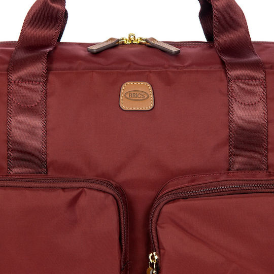 Bric's Milano Burgundy Fabric Sack Voyage M46cm