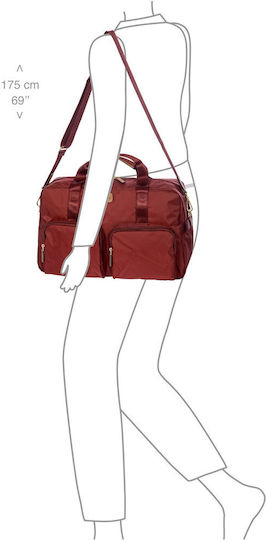 Bric's Milano Burgundy Fabric Sack Voyage M46cm