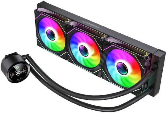 GameMax IceBurg 360 Digital AIO CPU Liquid Cooling With 3 120mm Fans And ARGB Lighting