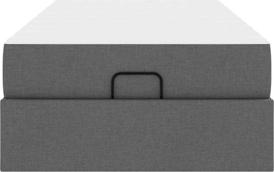 Betten Unterlage Einzel mit Stoff Dunkelgrau mit Matratze 90x200cm