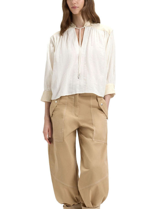 C_brodes Women's Blouse Cotton Ecru