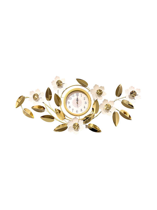 Keskor Wall Clock Metallic White 118x52cm