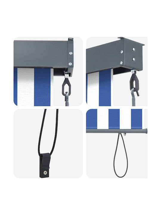 vidaXL Rulou lateral de umbrire Terasă Albastru x2.5m