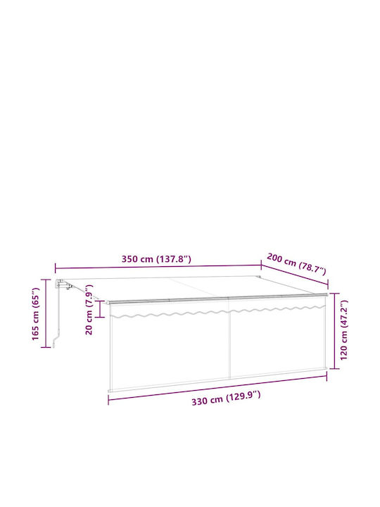 vidaXL Zelt Terrasse mit LEDs Blau 3.5x2m