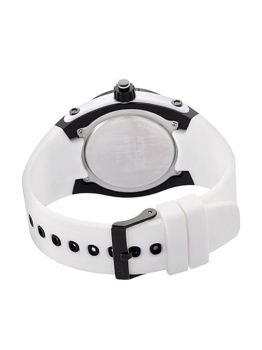 Q&Q Ανδρικό Ρολόι 46mm Μπαταρίας με Λευκό Καουτσούκ Λουράκι