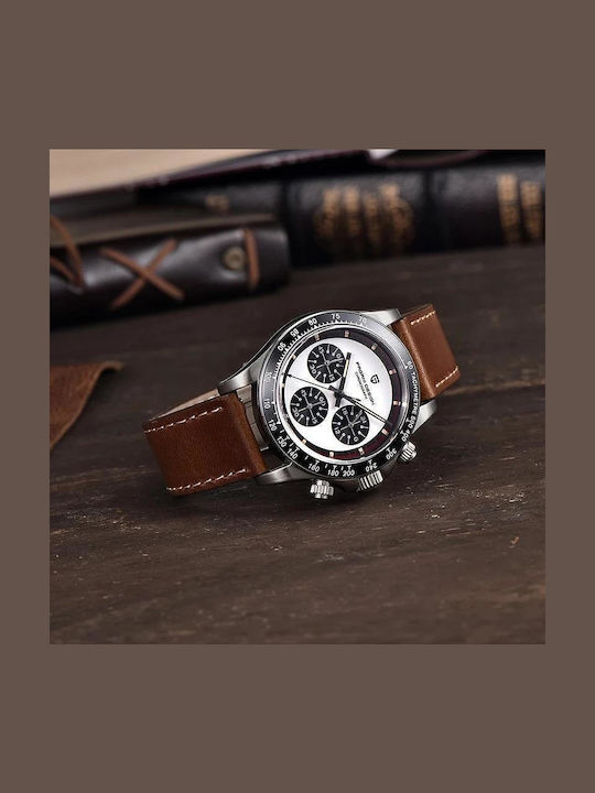 Pagani Design Men's Watch Chronograph Battery with Brown Metal Bracelet