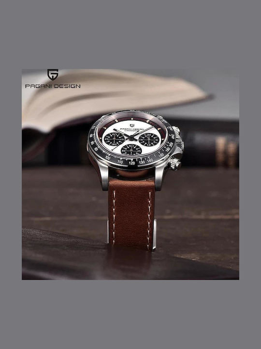 Pagani Design Men's Watch Chronograph Battery with Brown Metal Bracelet
