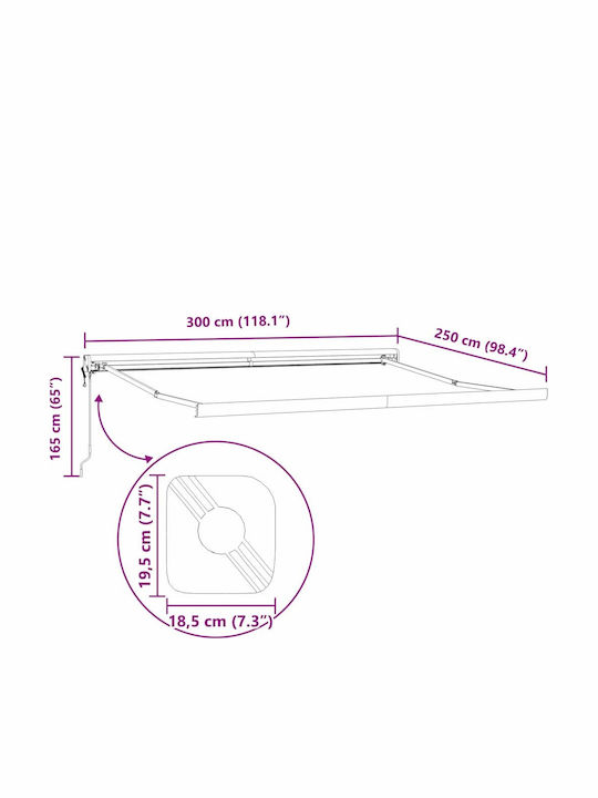 vidaXL Zelt Terrasse Weiß 3x2.5m