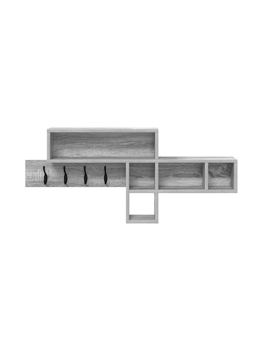 vidaXL Κρεμάστρα Τοίχου Ξύλινη Γκρι 100x12cm