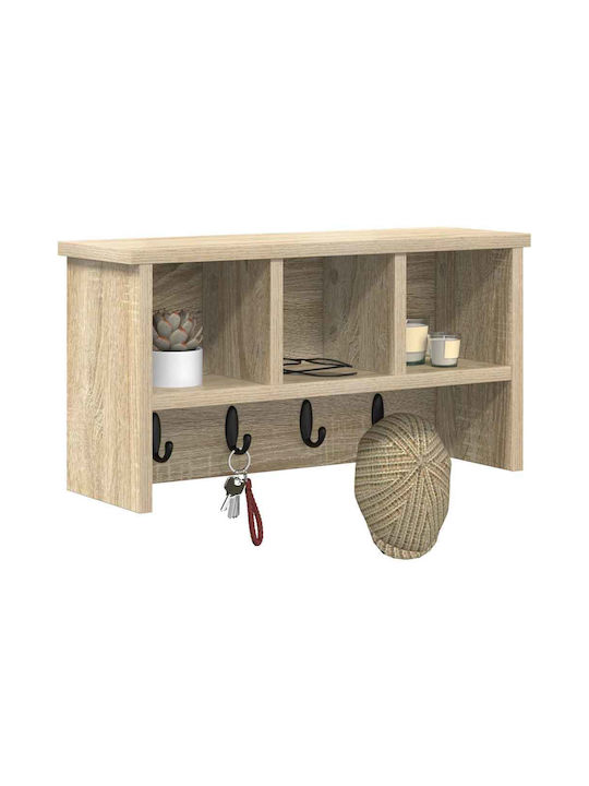 vidaXL Wandhalterung Hölzernes Beiges 50x26x16cm