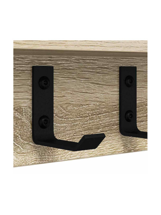 vidaXL Wooden Wall Hanger Beige 100x10.5x10.5cm
