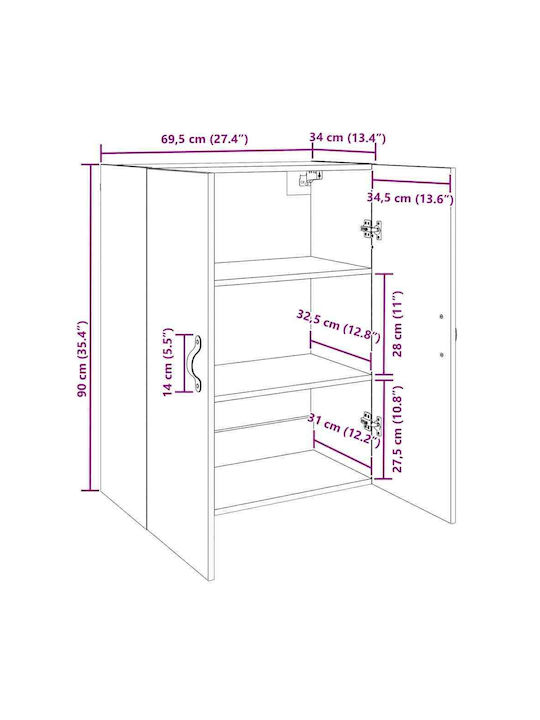 Bufet Black Oak 69.5x34x90cm