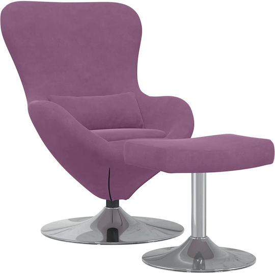 Sessel mit Fußhocker Samt Lila 63x73x90cm