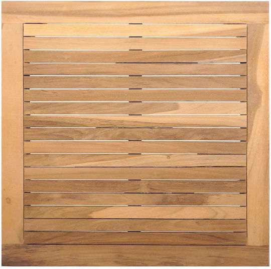 Sitting Room Table for Small Outdoor Spaces from Teak Brown 60x60x30cm