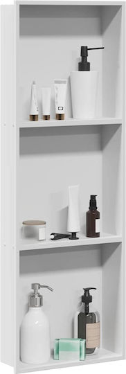 vidaXL Επιτοίχια Ραφιέρα Μπάνιου Μεταλλική 30x9.5x90cm Λευκή