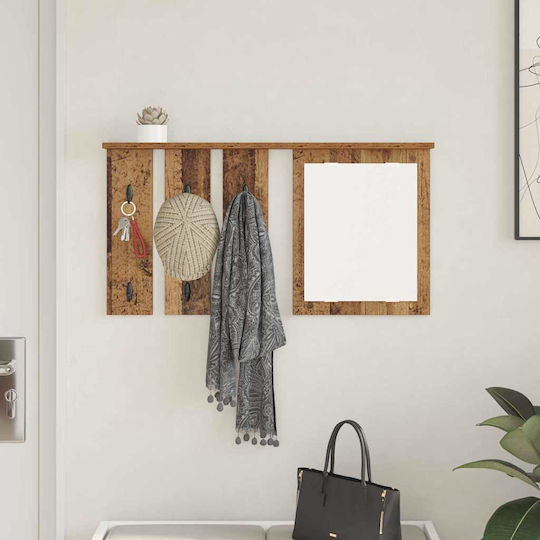 Eingangsmöbel mit Spiegel & Garderobe Παλαιό Ξύλο 85x10x45cm