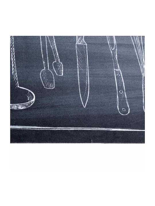 vidaXL Kitchen Mat Runner with Anti-slip Underlay Black 60x300εκ.