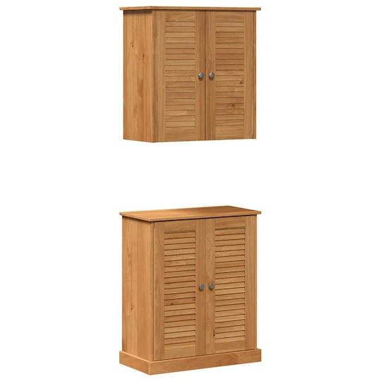 vidaXL Cabinet de baie L67.5xA34xÎ80cm Maro