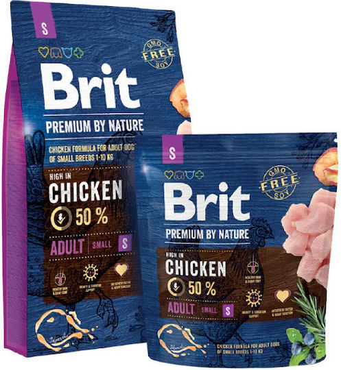 Brit Premium Adult Small 3kg Dry Food for Adult Small Breed Dogs with Meat and Chicken