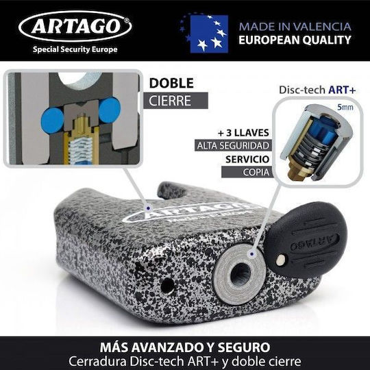 Artago Motorcycle Disc Brake Lock with 14mm Pin