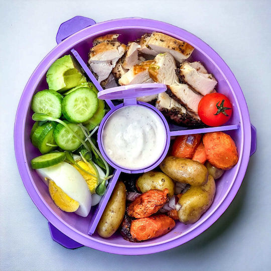 Yumbox Πλαστικό Παιδικό Δοχείο Φαγητού Μωβ