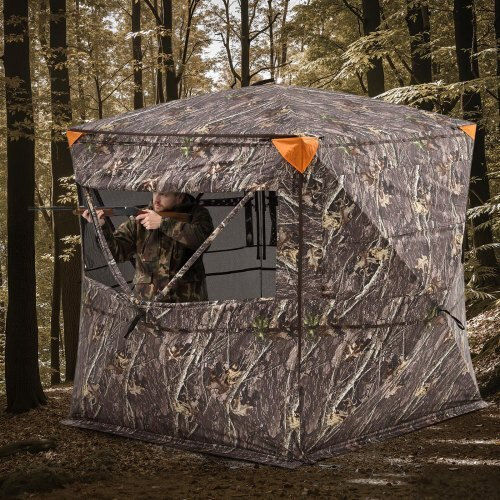 Vevor Hunting Blind See Through Σκηνή Κυνηγιού Καφέ για 5 Άτομα 178x178x205εκ.