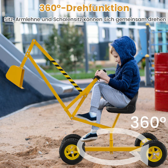 Kids Ride On Excavator Foot-to-Floor with Pedal Yellow