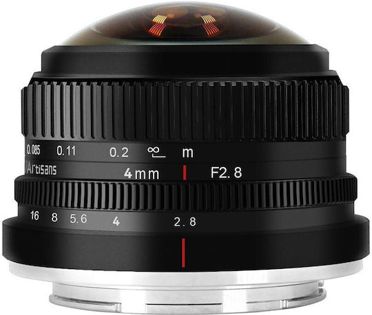 7artisans Obiectiv Foto Crop 4mm f/2.8 Ochi De Pește Circular Pentru Montaj Sony E Negru