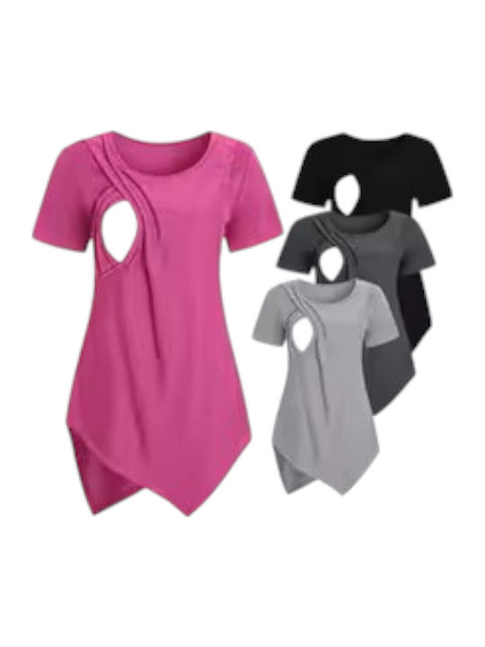 Fuchsie Kurze Asymmetrische Umstandstop Queen Mother