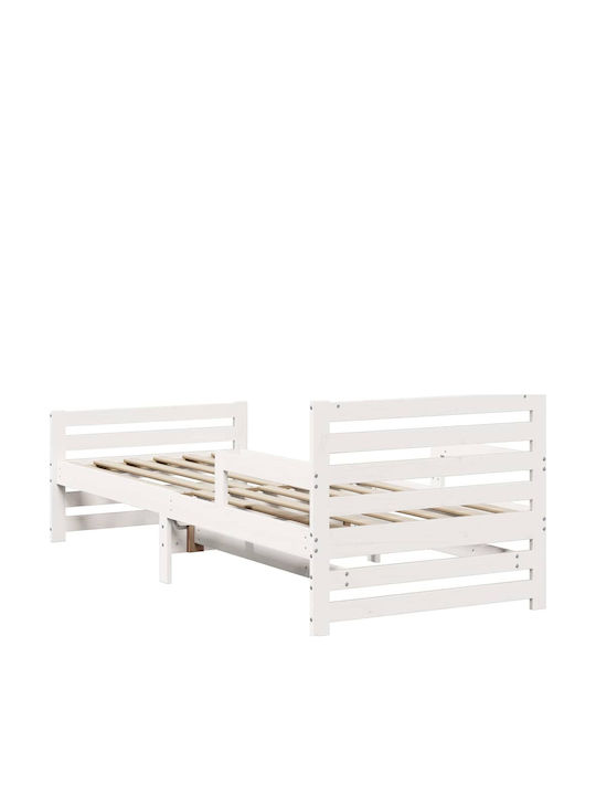 Παιδικό Κρεβάτι Μονό Λευκό για Στρώμα 80x130cm