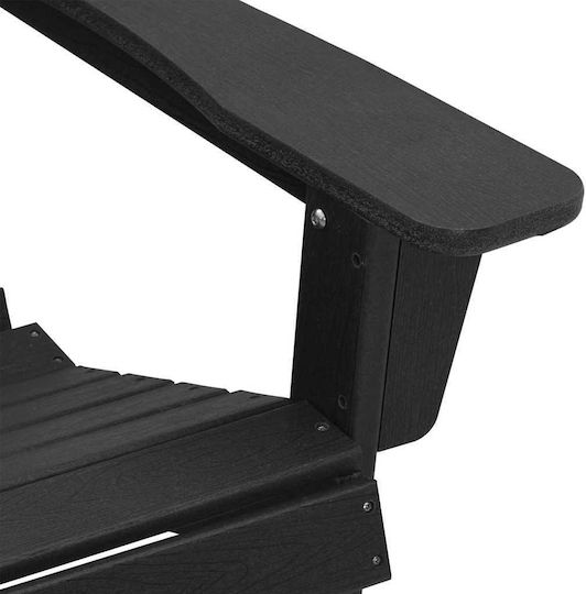 vidaXL Καρέκλα Παραλίας Μαύρη 83x75x92εκ.