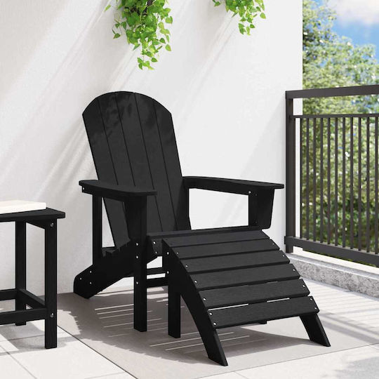 vidaXL Καρέκλα Παραλίας Μαύρη 83x75x92εκ.