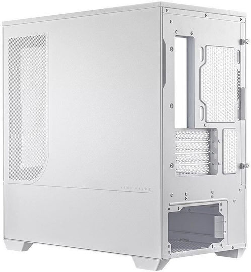 Asus Prime AP202 Gaming Mini Tower Computer Case with Side Window and ARGB Lighting White