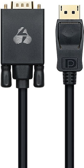 Powertech Cable DisplayPort male - VGA male 1.8m Black (CAB-DP056)