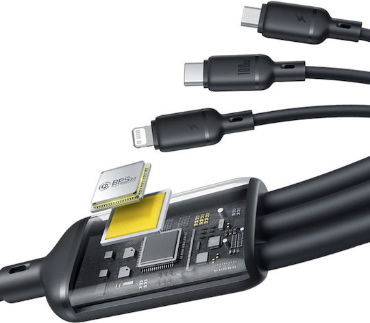 Baseus Rapid Series 3-in-1 USB to 1.5m 5A Cable (P10377705123-00)