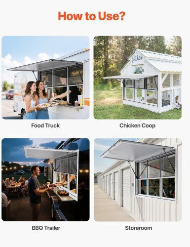 Vevor 152x92 Cm Concession Stand Serving Window Food Truck Service Awning