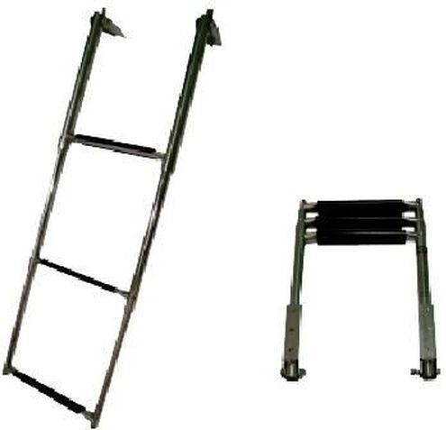 Eval 4 Steps Folding Boat Ladder Folding Stainless Steel Platform Ladder with 4 Steps (Open: 115.5cm, Closed: 38.5cm)