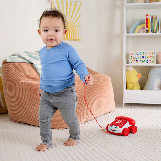 Fisher Price Pull Along Toy Phone with Sounds for 12+ Months