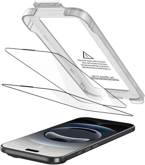 Tech-Protect Quick Set+ Full Face Tempered Glass Μαύρο (iPhone Air)