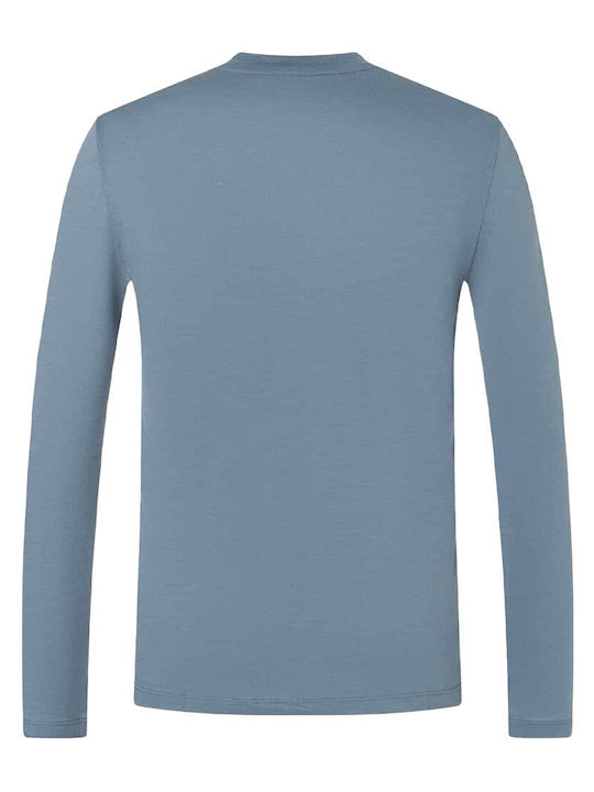 Sportliche Langarmbluse Blau
